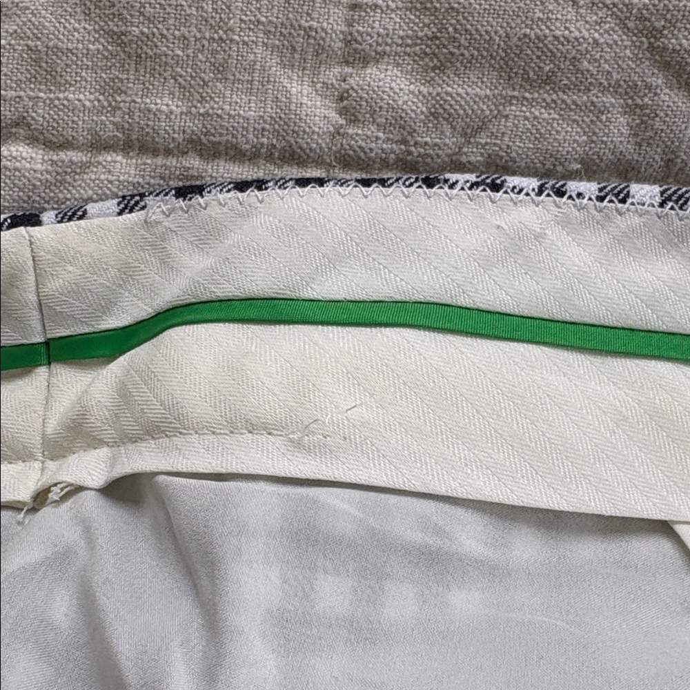 J. Crew Hayden Kickout Crop Pant Gingham Stretch Linen Navy Blue White. - Picture 4 of 5